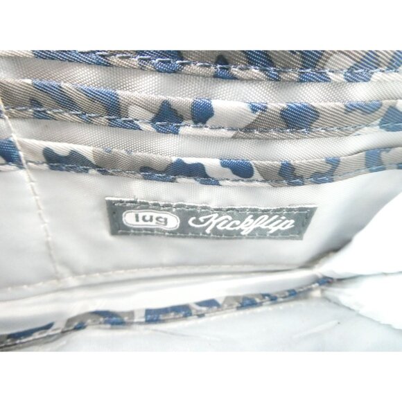 Lug Kickflip Leopard Navy Convertible Crossbody RFID Wallet NWOT - Picture 8 of 13